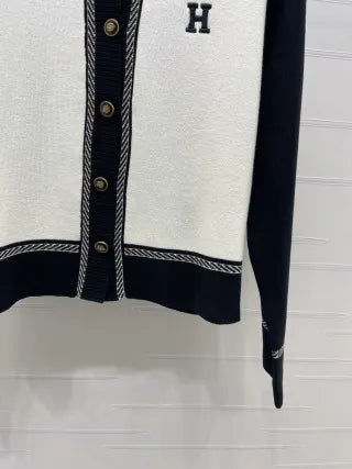 Hermès Women's Contrast Lapel Knit Cardigan