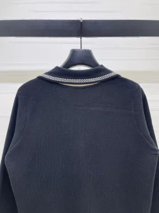 Hermès Women's Contrast Lapel Knit Cardigan