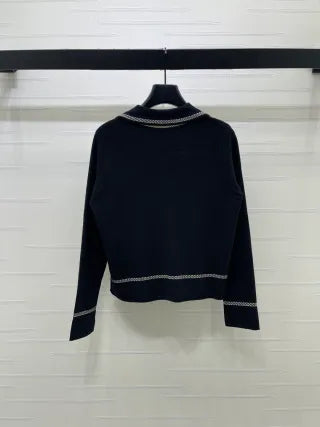 Hermès Women's Contrast Lapel Knit Cardigan
