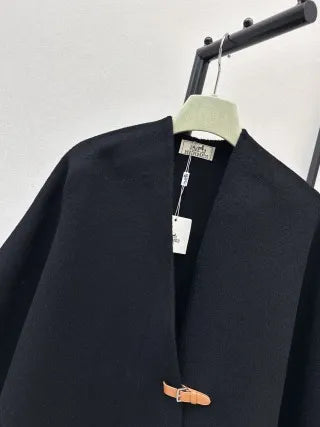 Hermès Women's Double-Faced Wool Cape Coat 26SS 885300520