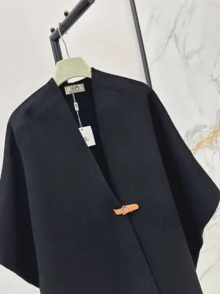 Hermès Women's Double-Faced Wool Cape Coat 26SS 885300520