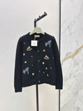 Hermès Women's Embroidered Crewneck Knit Cardigan 702600250