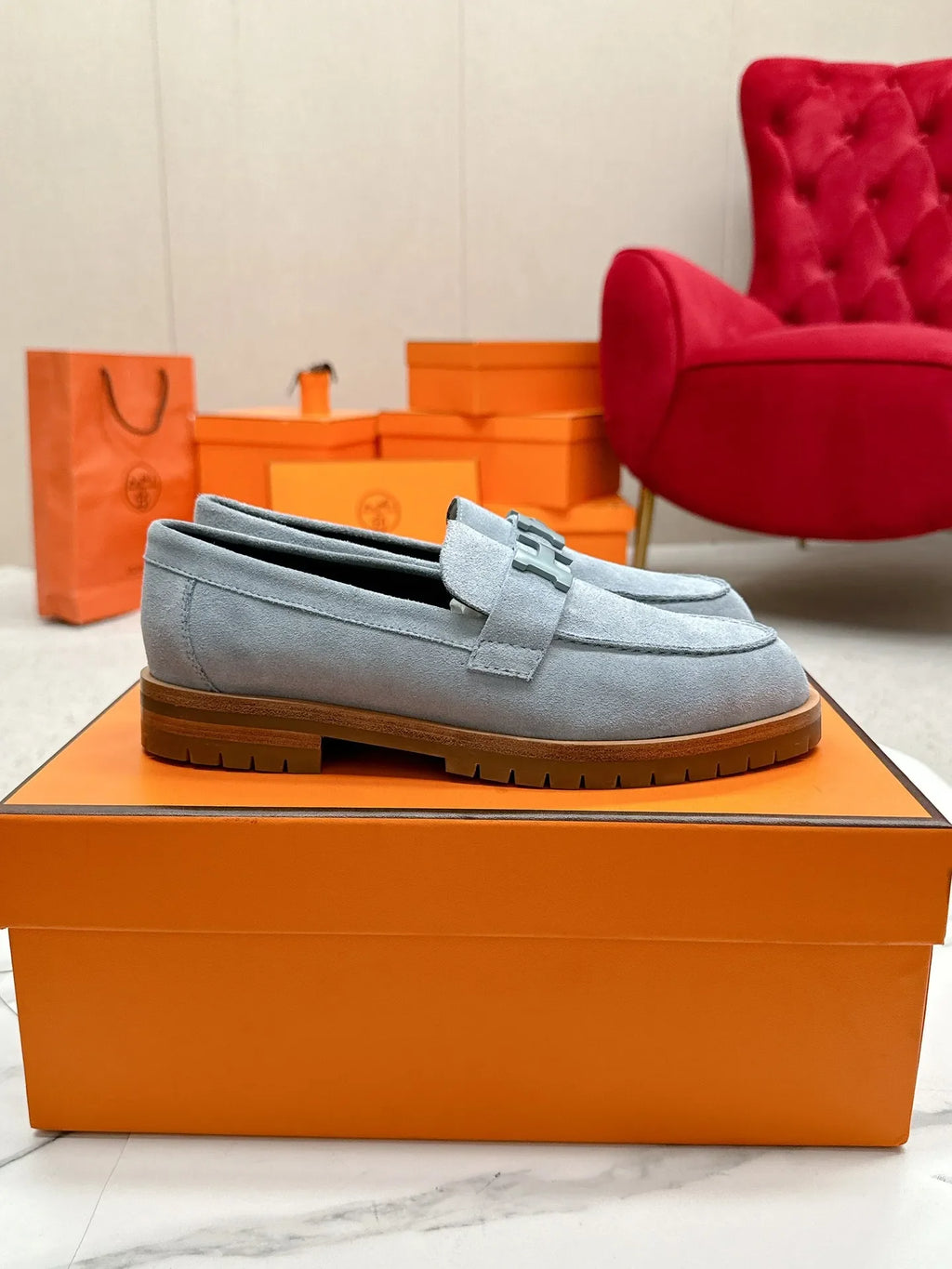 Hermès Women's Faubourg Buckle Platform Loafers