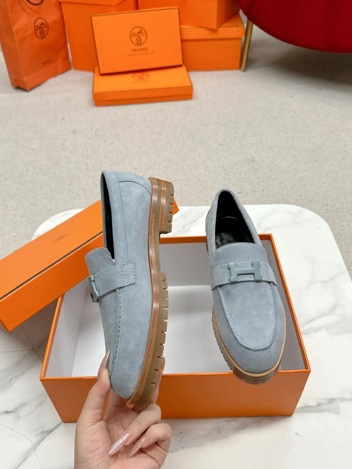 Hermès Women's Faubourg Buckle Platform Loafers