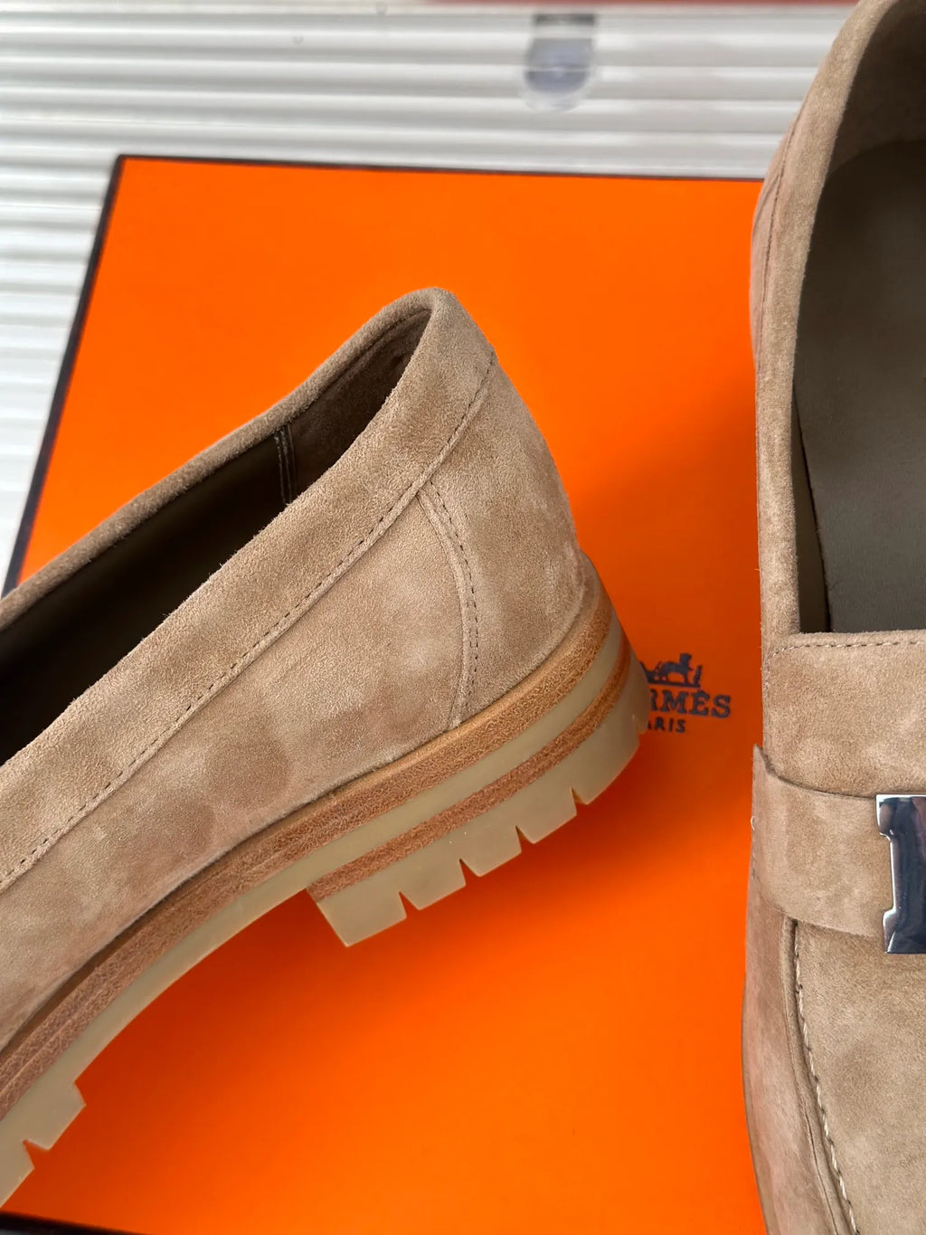 Hermès Women's H Buckle Sheepskin Loafers