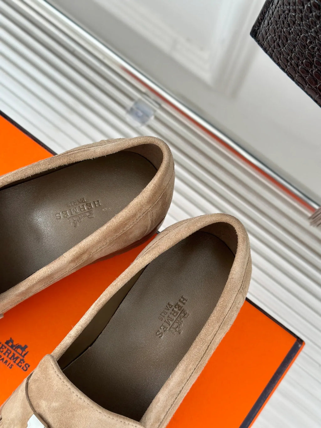 Hermès Women's H Buckle Sheepskin Loafers