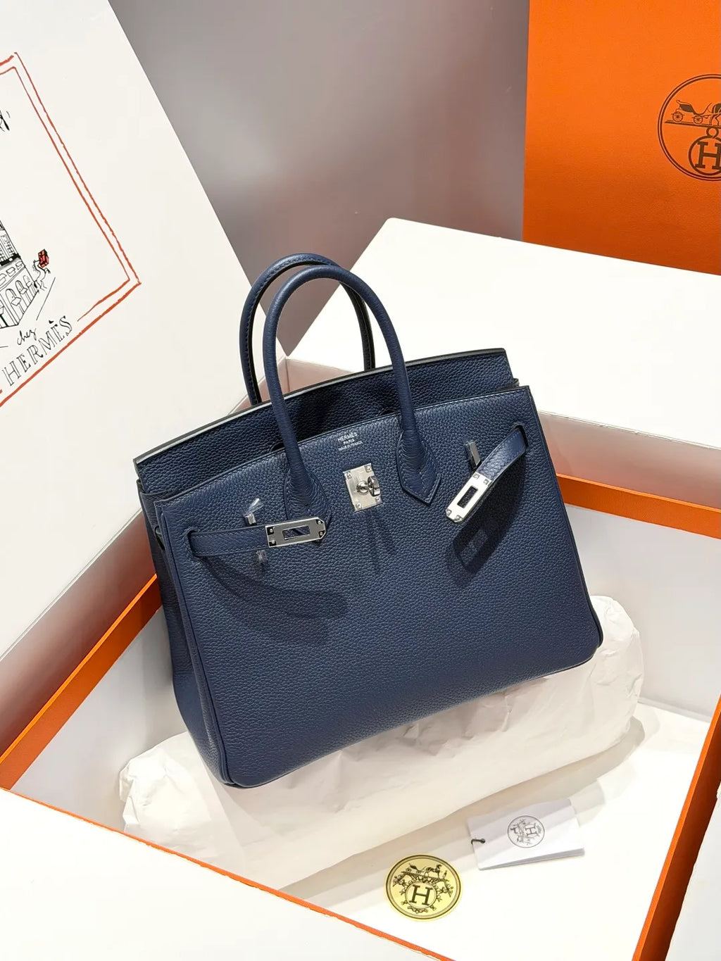 Hermès Women's Handbag 25 Sapphire Blue