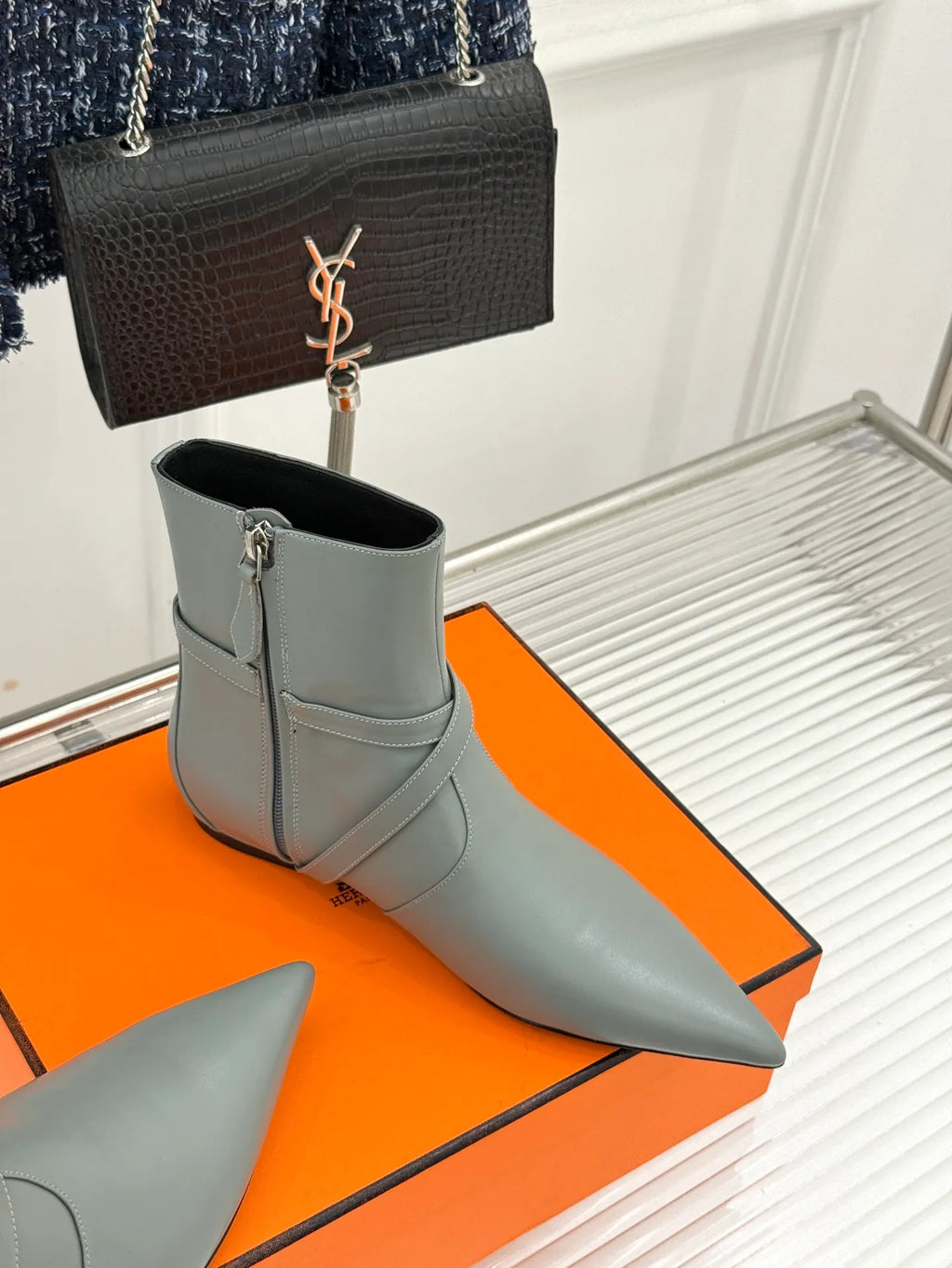 Hermès Women's Kelly Buckle Pointed Toe Ankle Boots 26WF