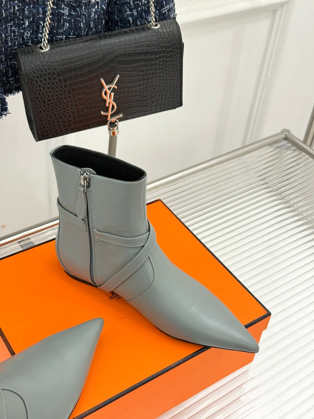 Hermès Women's Kelly Buckle Pointed Toe Ankle Boots 26WF