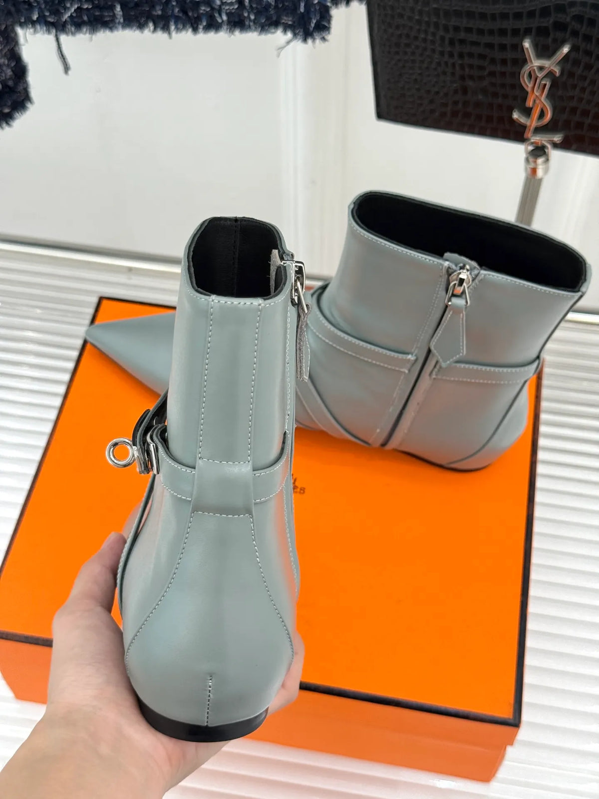 Hermès Women's Kelly Buckle Pointed Toe Ankle Boots 26WF