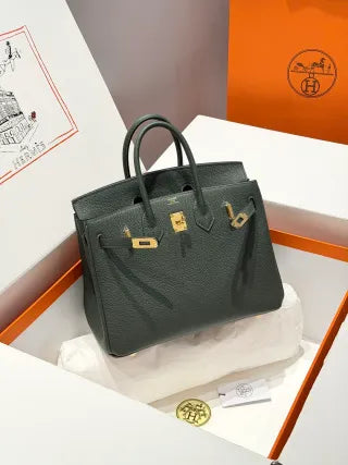 Hermès Women's Leather Handbag 9.8 in Pine Green 14140040