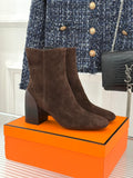 Hermès Women's Minimalist Vintage Block Heel Ankle Boots 26WF