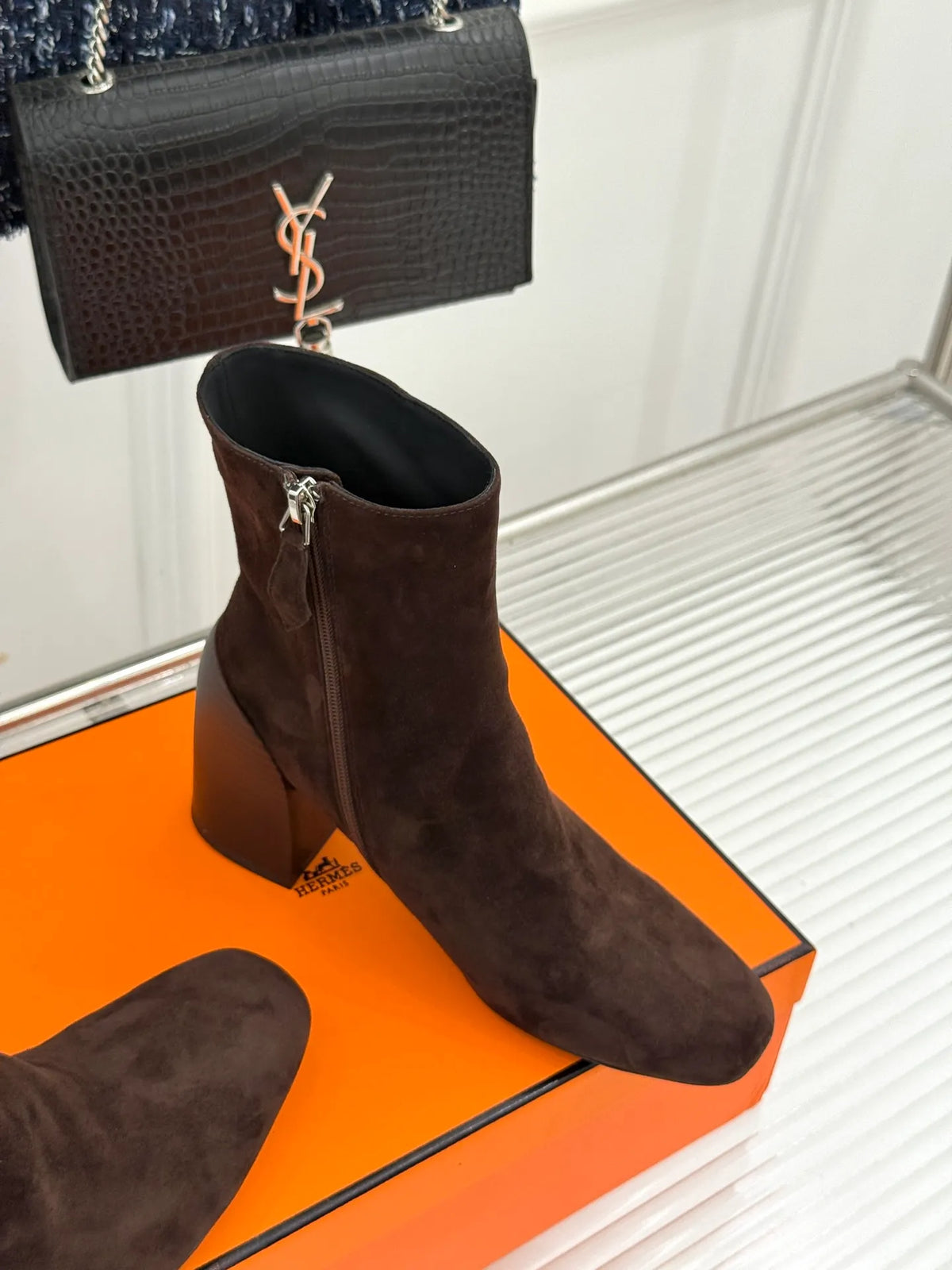 Hermès Women's Minimalist Vintage Block Heel Ankle Boots 26WF