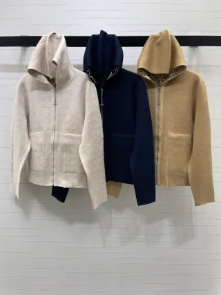 Hermès Women's Reversible Hooded Knit Jacket A706B580C