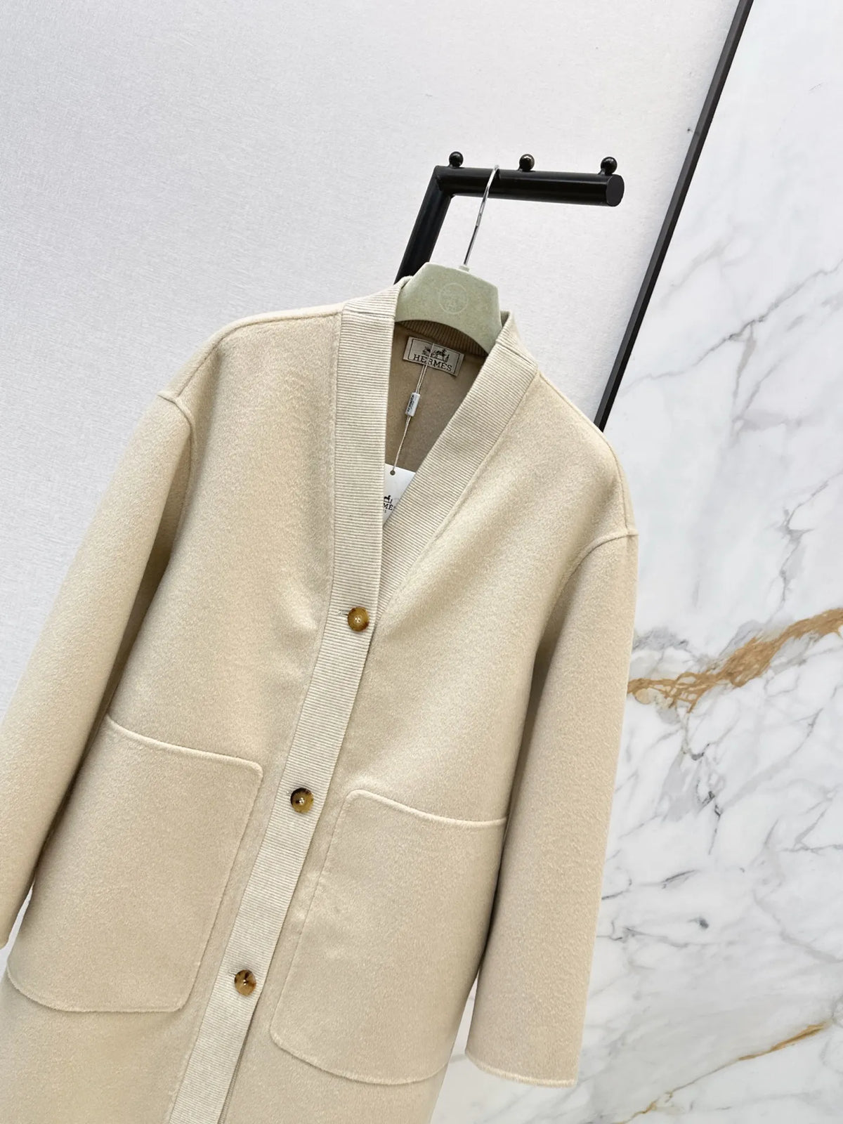 Hermès Women's V-Neck Double-Faced Wool Coat 99690680