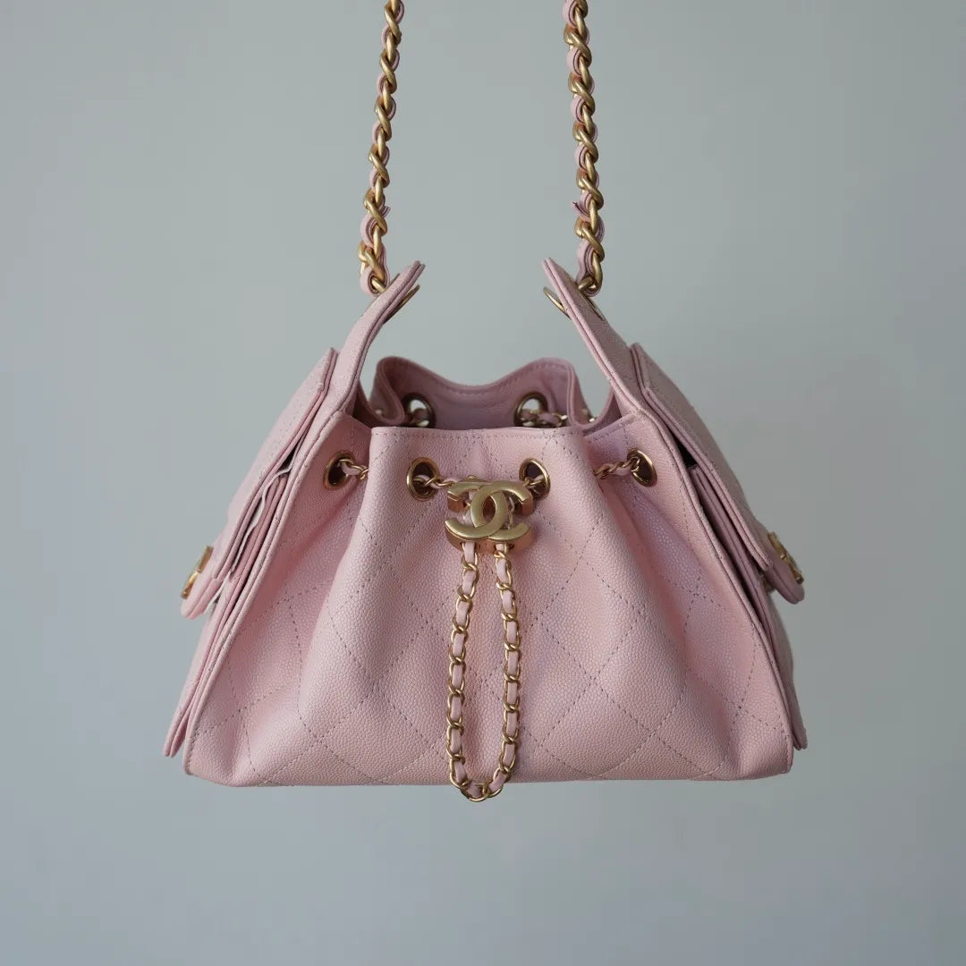 Hobo 25 Bag Mini HAAS Caviar Leather Handbag Pink 136935