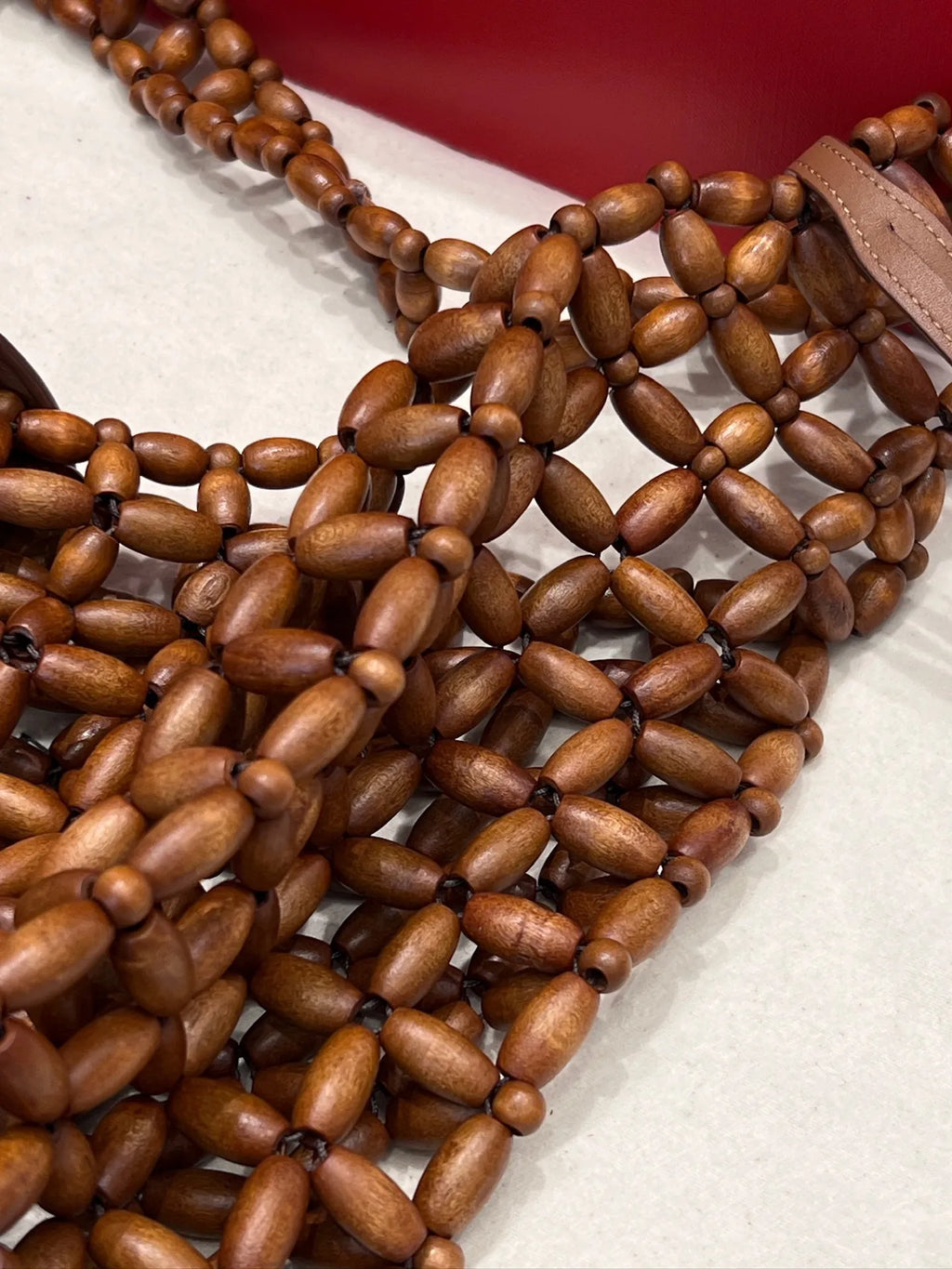 Hobo Hand-Woven Wooden Bead Underarm Bag 112549
