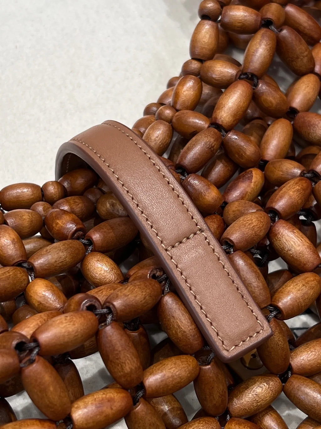 Hobo Hand-Woven Wooden Bead Underarm Bag 112549