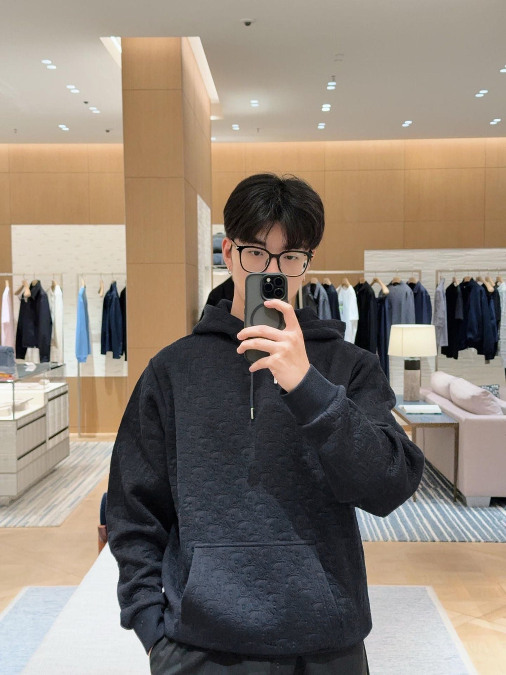 Dior Men's CD Oblique Embossed Monogram Hoodie
