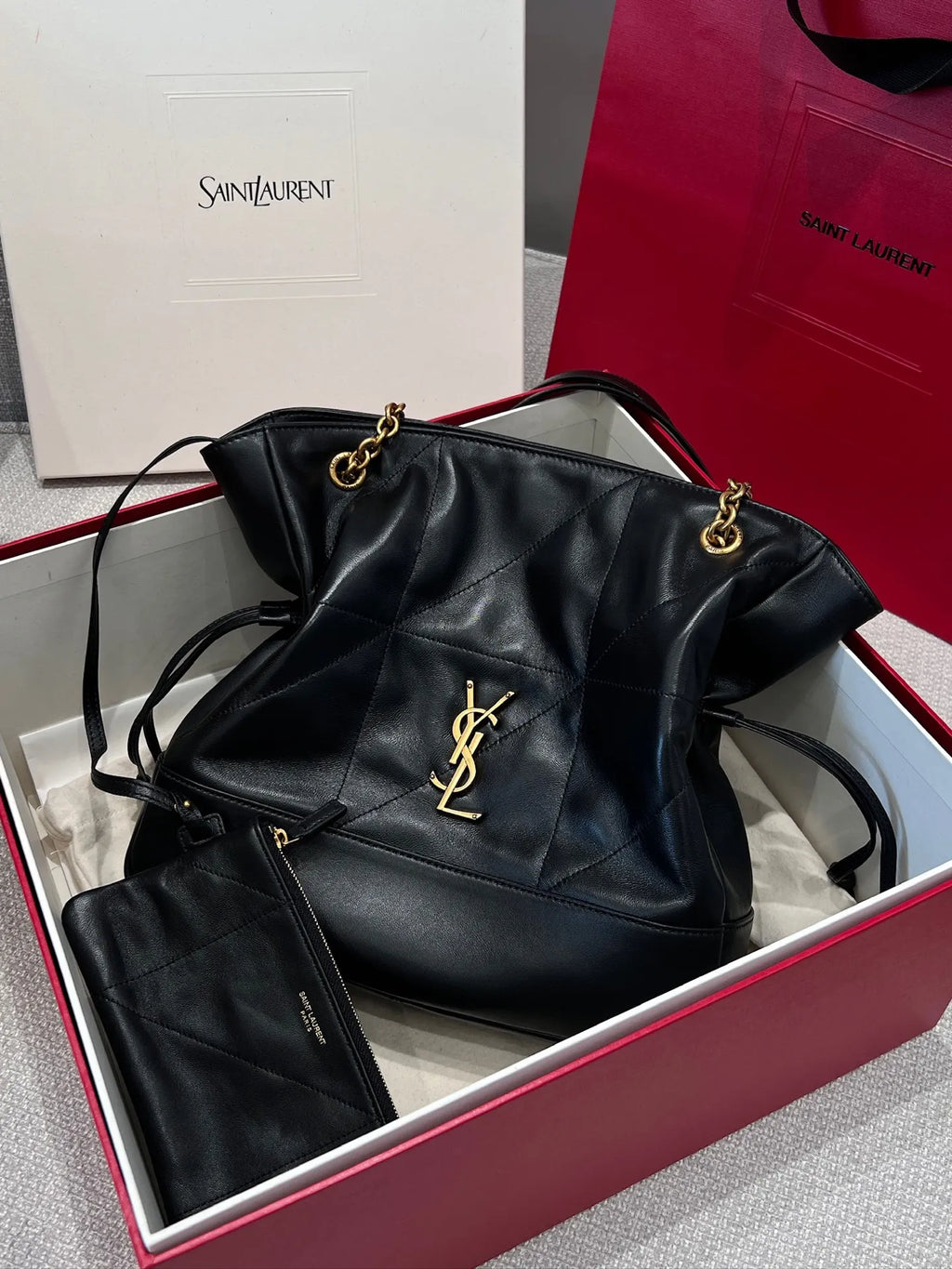 Jamie 4.3 Lambskin Small Tote Bag Black