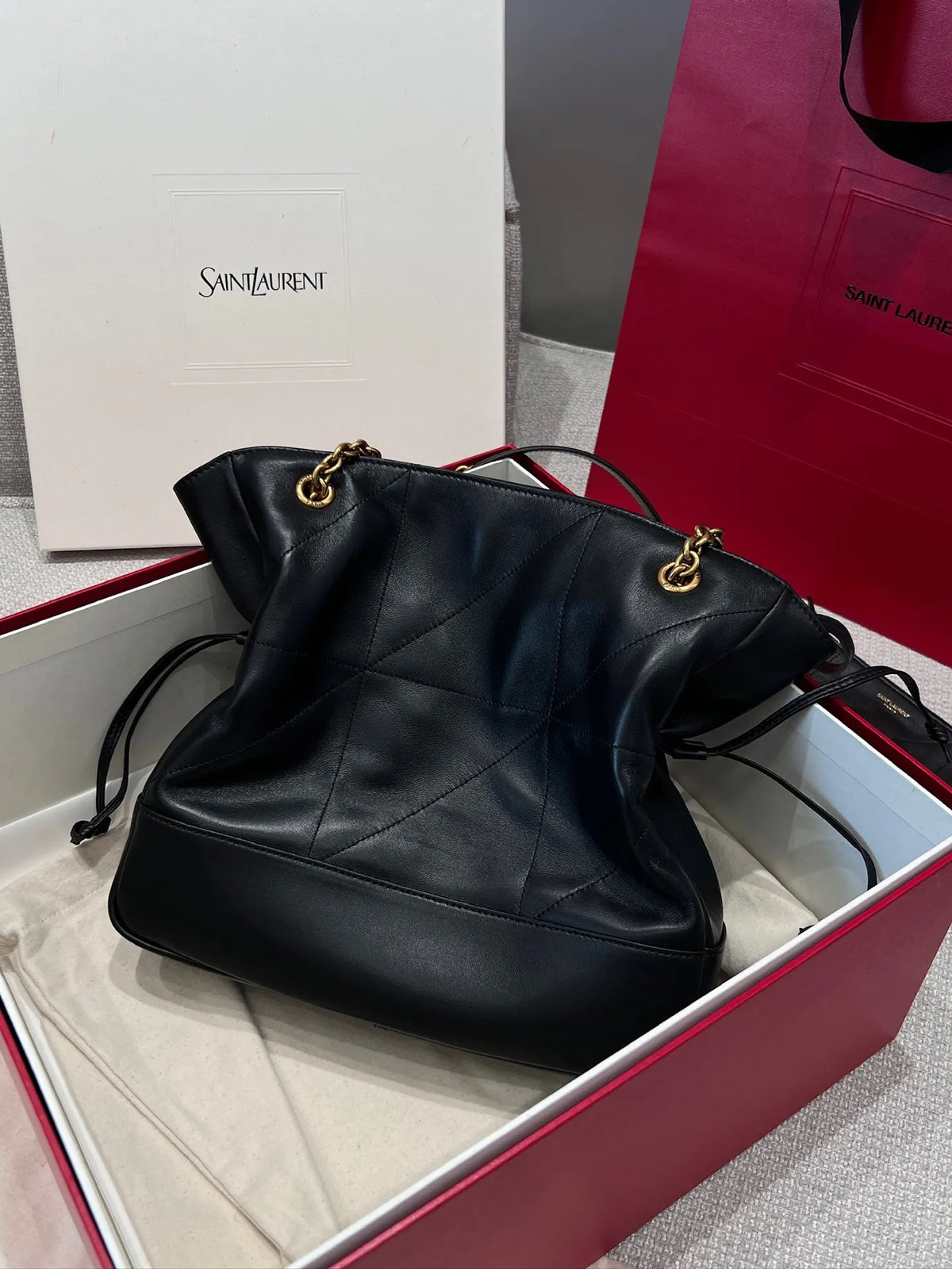 Jamie 4.3 Lambskin Small Tote Bag Black