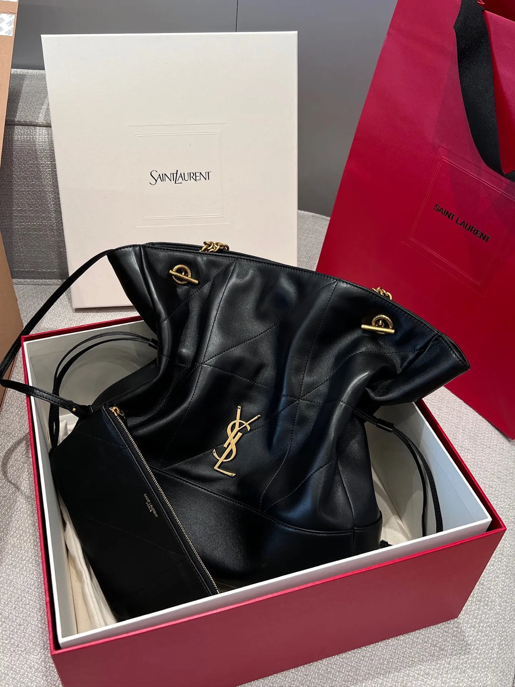 Jamie 4.3 Lambskin Tote Bag Black