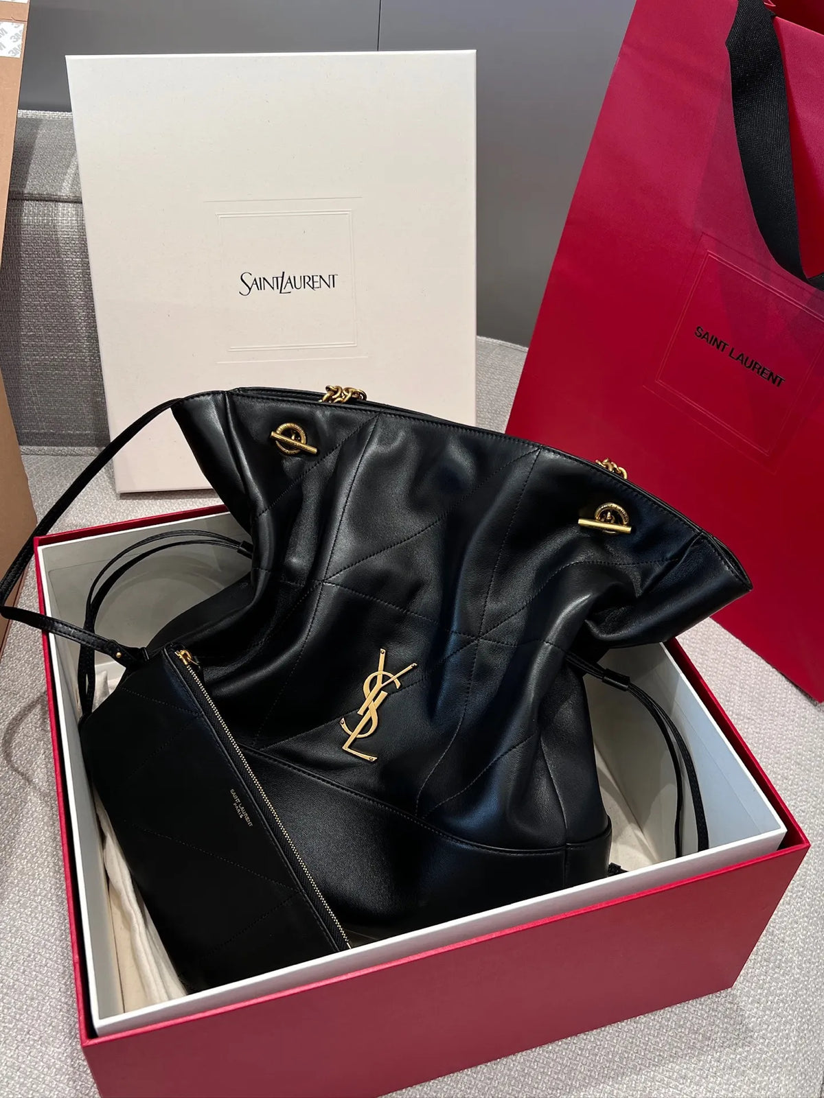 Jamie 4.3 Lambskin Tote Bag Black