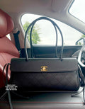 KENZHEN Grained Leather Baguette Bag Black 6288