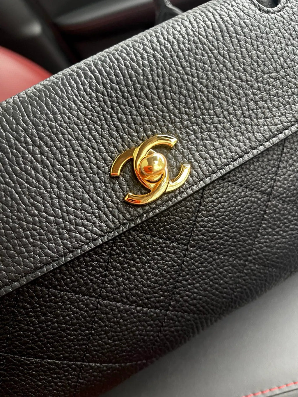 KENZHEN Grained Leather Baguette Bag Black 6288