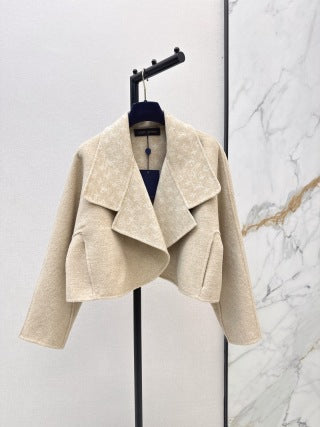L家 997300720 Women's Cropped Wool Lapel Jacket