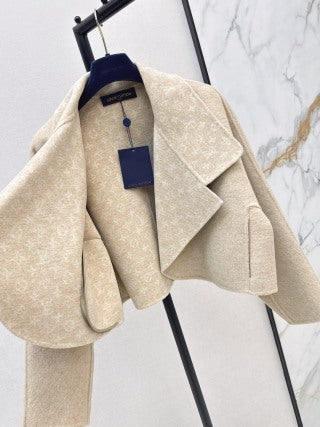 L家 997300720 Women's Cropped Wool Lapel Jacket