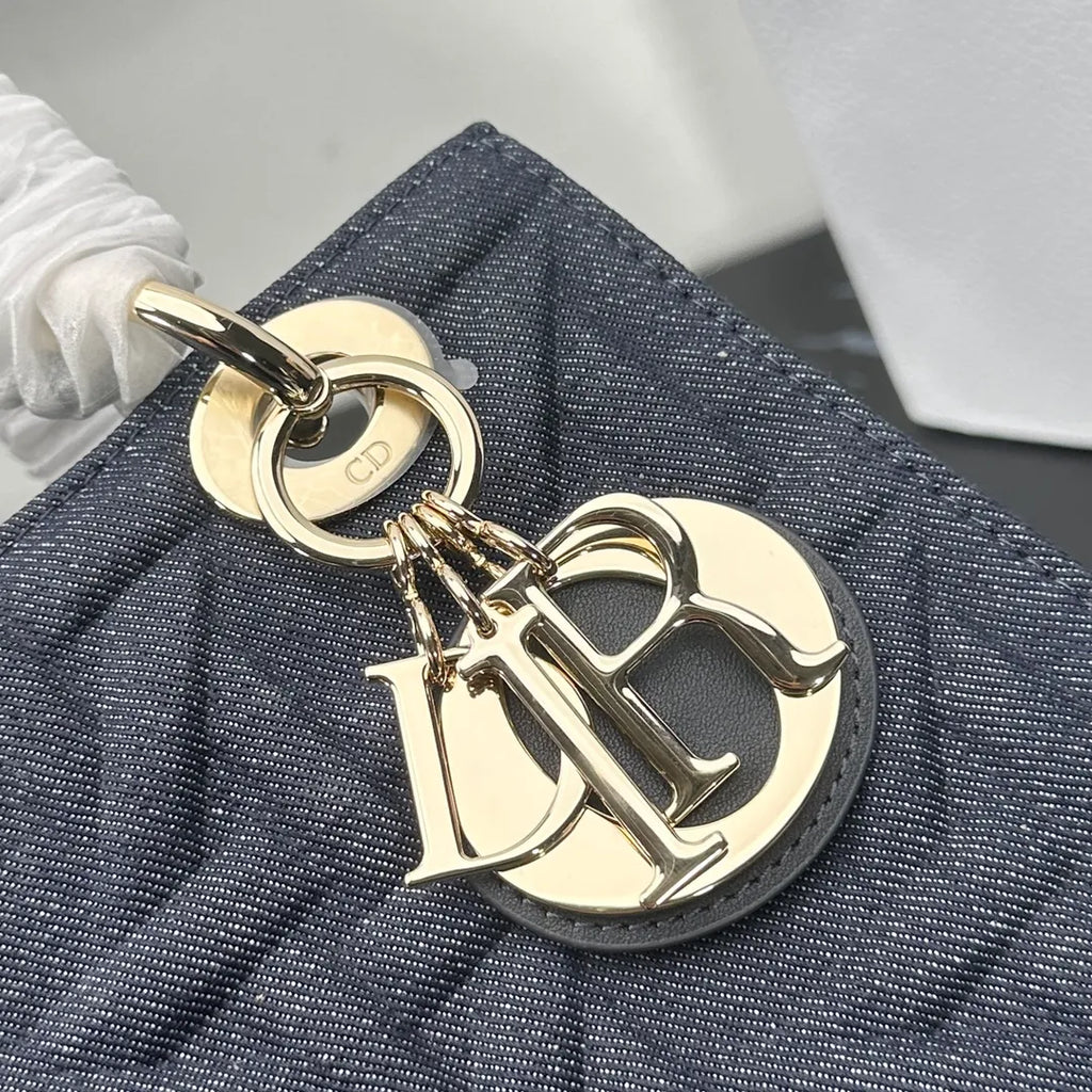 Lady Dior 9.4 in Cannage Denim Bag 0565