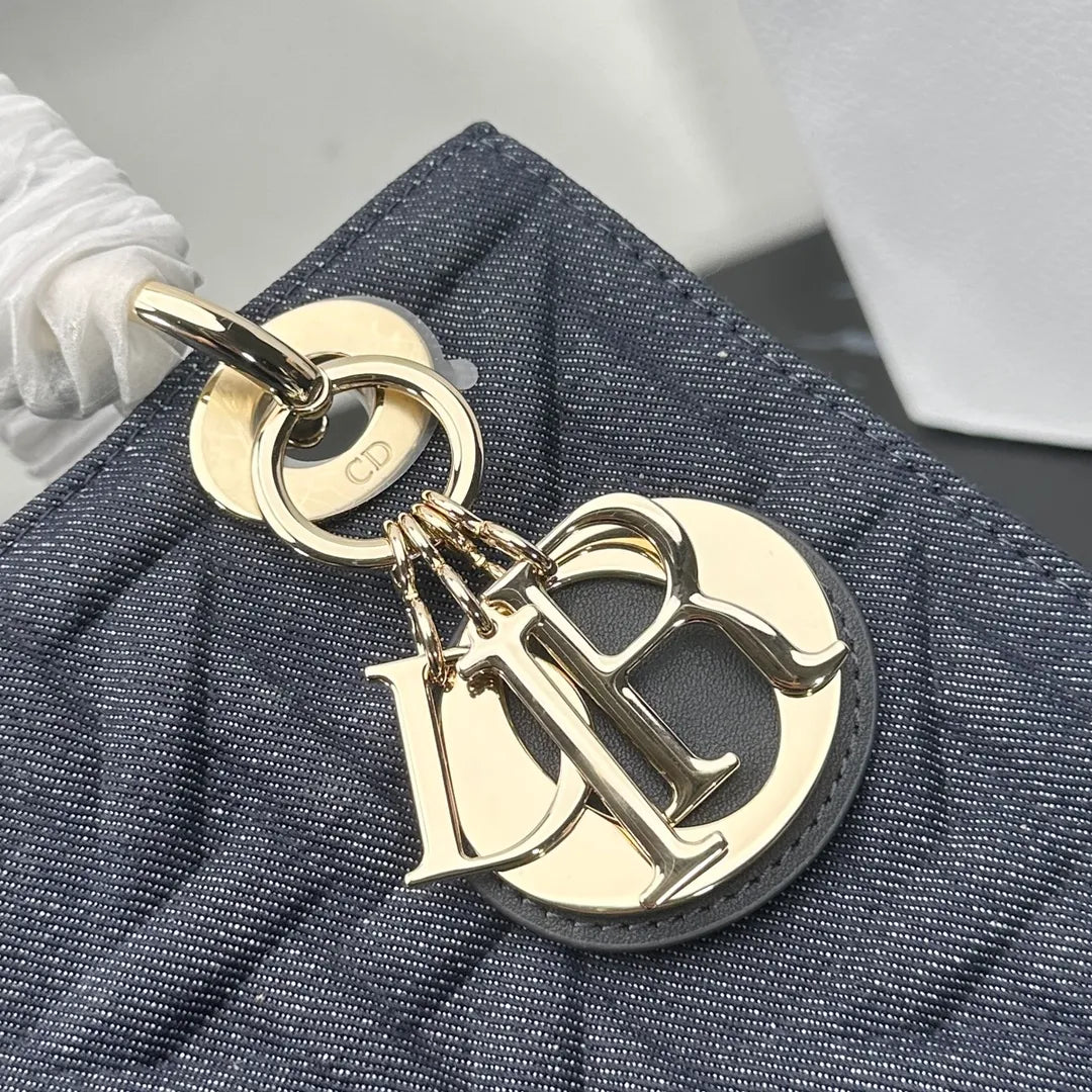 Lady Dior 9.4 in Cannage Denim Bag 0565
