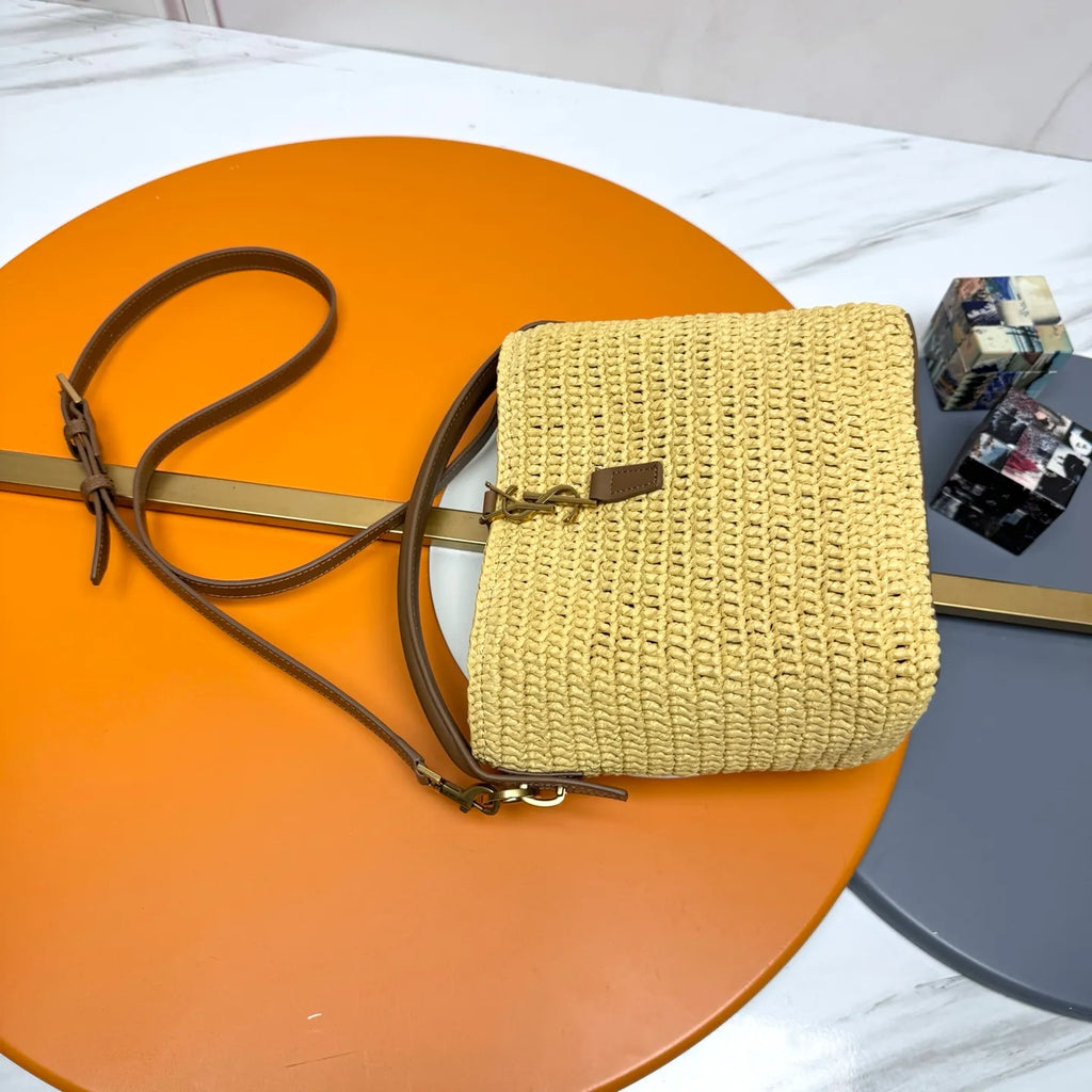 LE 37 7.9 in Raffia Bucket Bag 749036