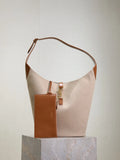 LE 5À7 10.2 in Leather and Cotton-Linen Bucket Bag 753823