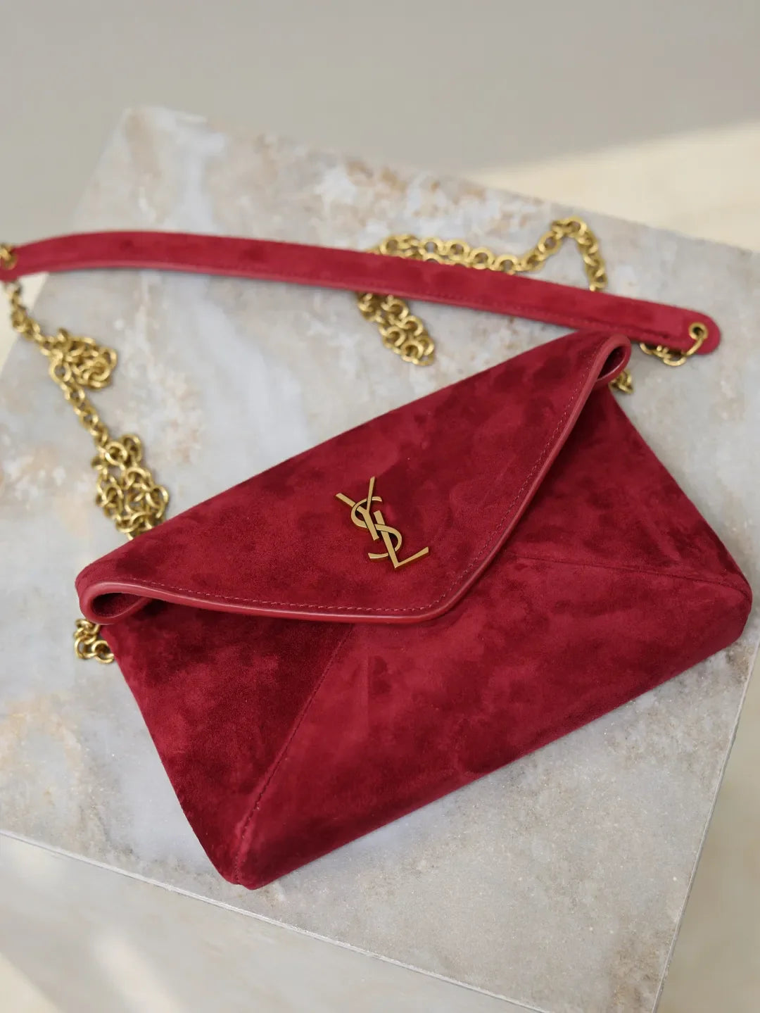 LE Envelope Leopard Print 7.5 in Leather Chain Clutch 819271