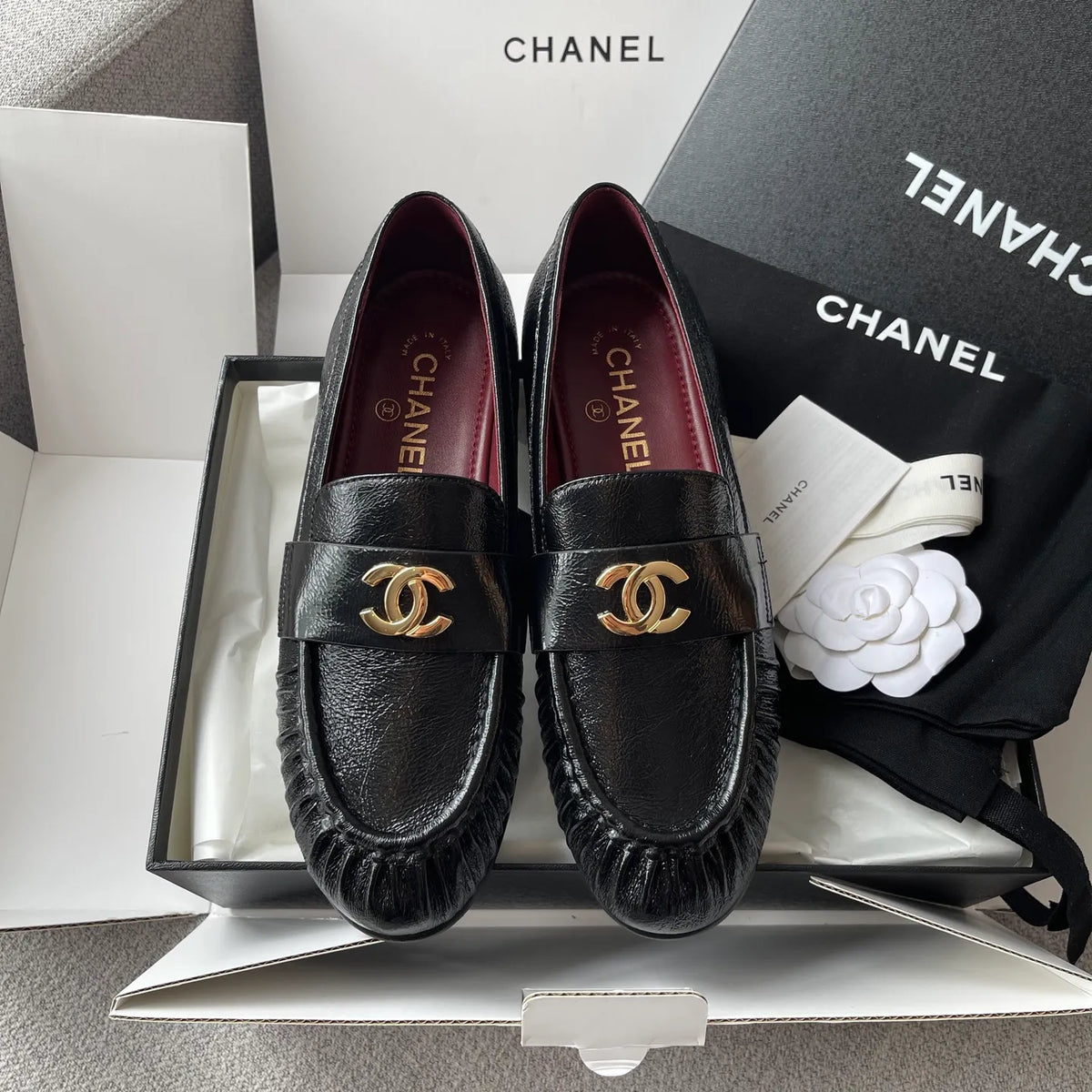 Leather Double C Buckle Loafers 243967