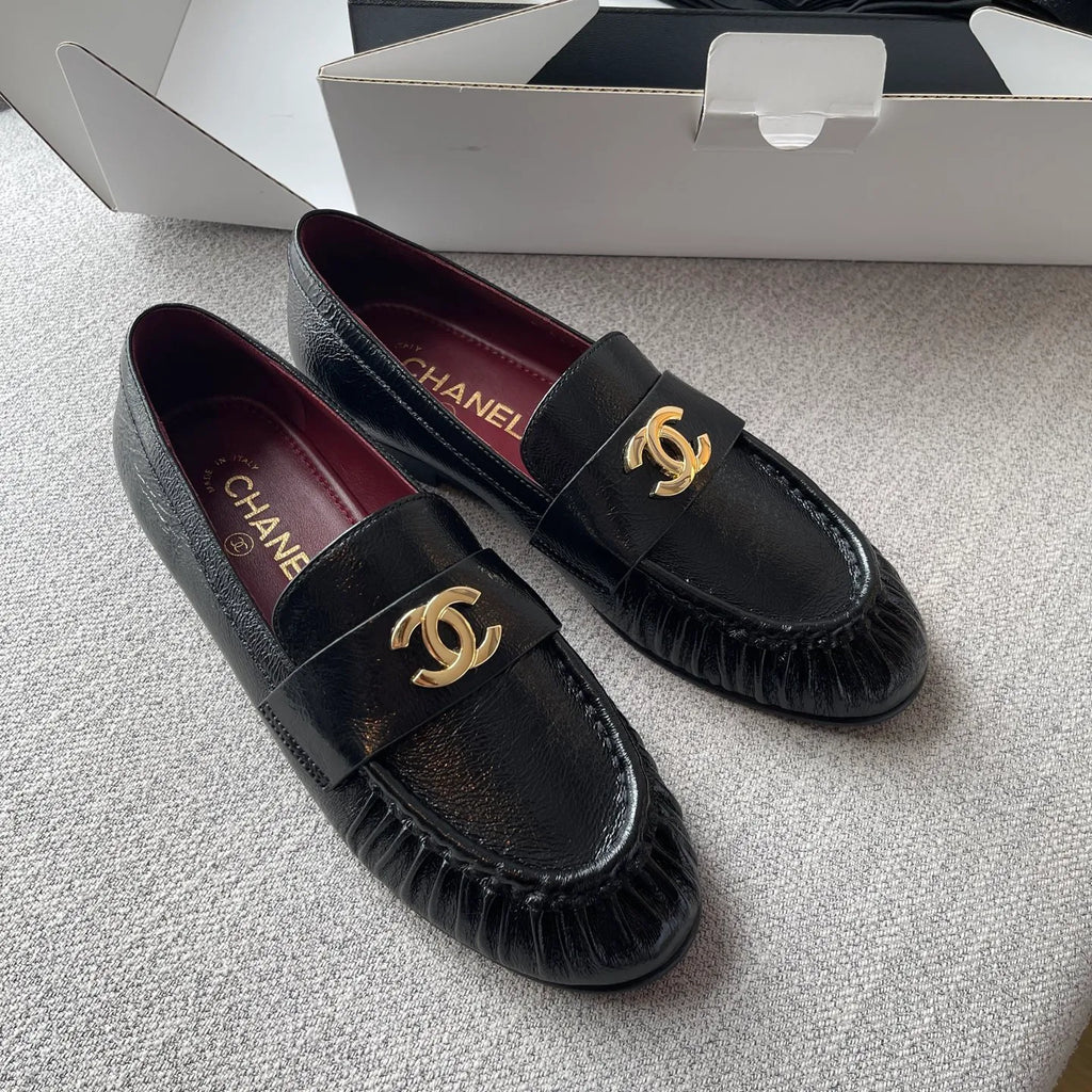 Leather Double C Buckle Loafers 243967