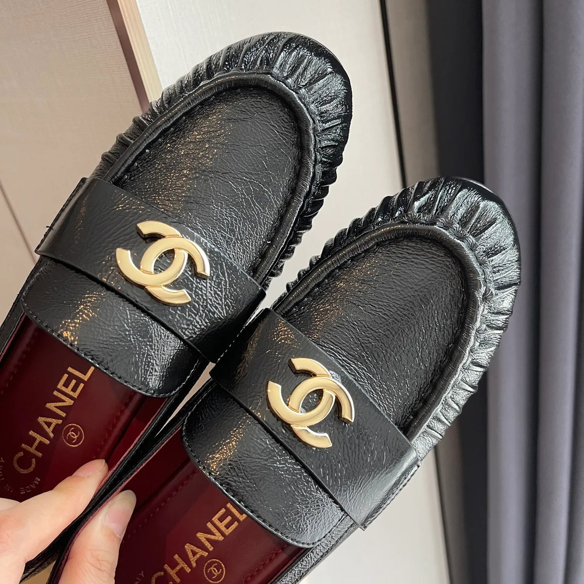 Leather Double C Buckle Loafers 243967
