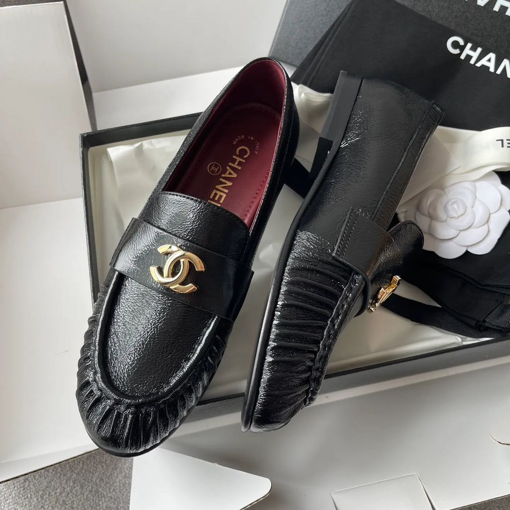 Leather Double C Buckle Loafers 243967