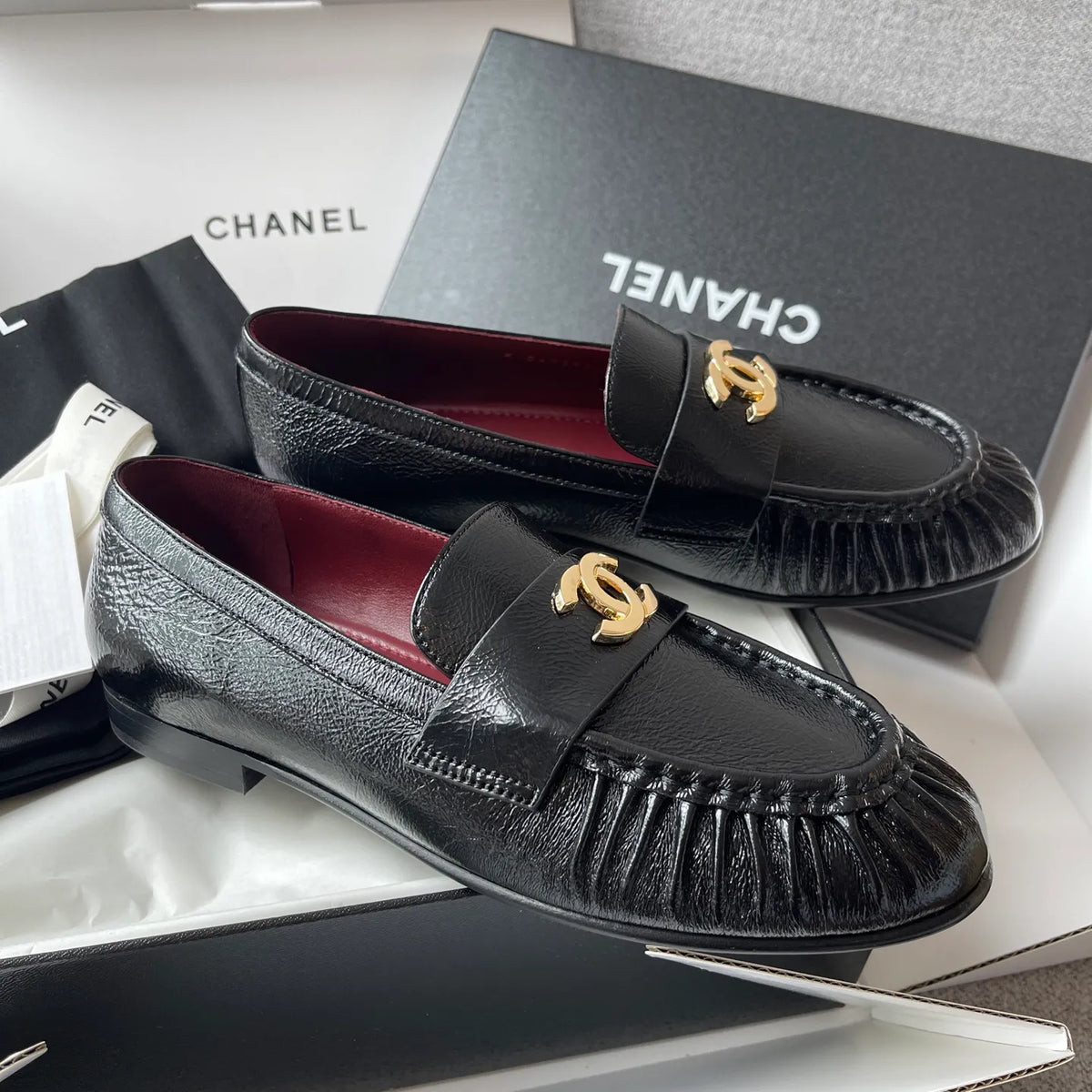 Leather Double C Buckle Loafers 243967