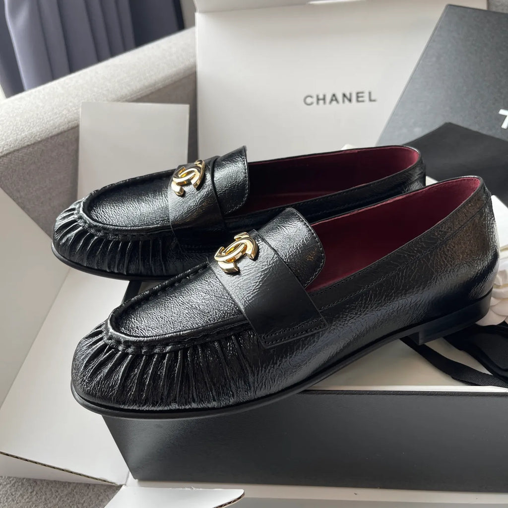 Leather Double C Buckle Loafers 243967