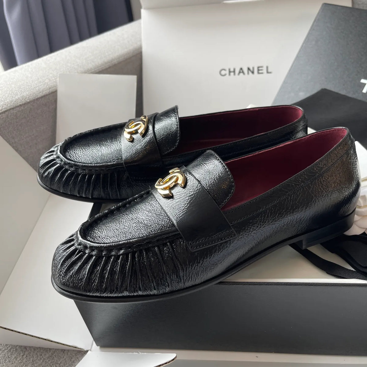 Leather Double C Buckle Loafers 243967