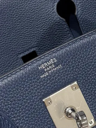 Amber Thread Leather Handbag Sapphire Blue