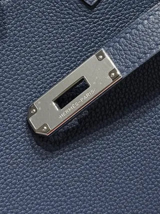 Amber Thread Leather Handbag Sapphire Blue