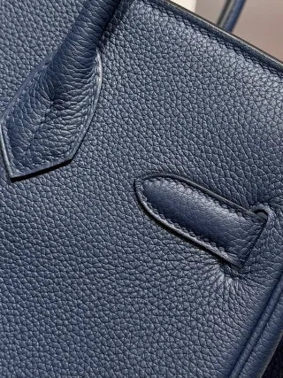 Amber Thread Leather Handbag Sapphire Blue