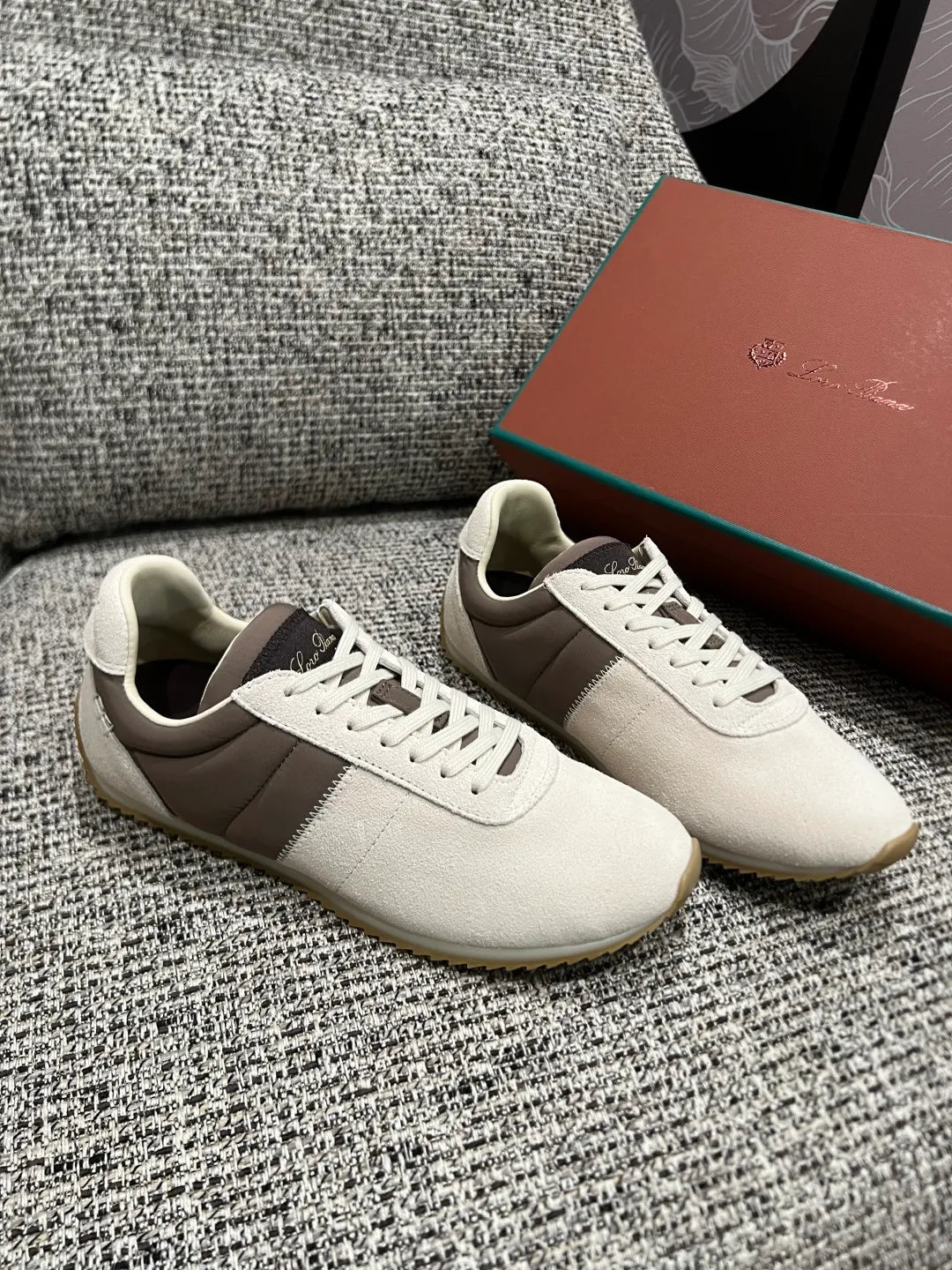 Loro Piana 26SS Women's Fast Walk Suede and Nylon Sports Shoes