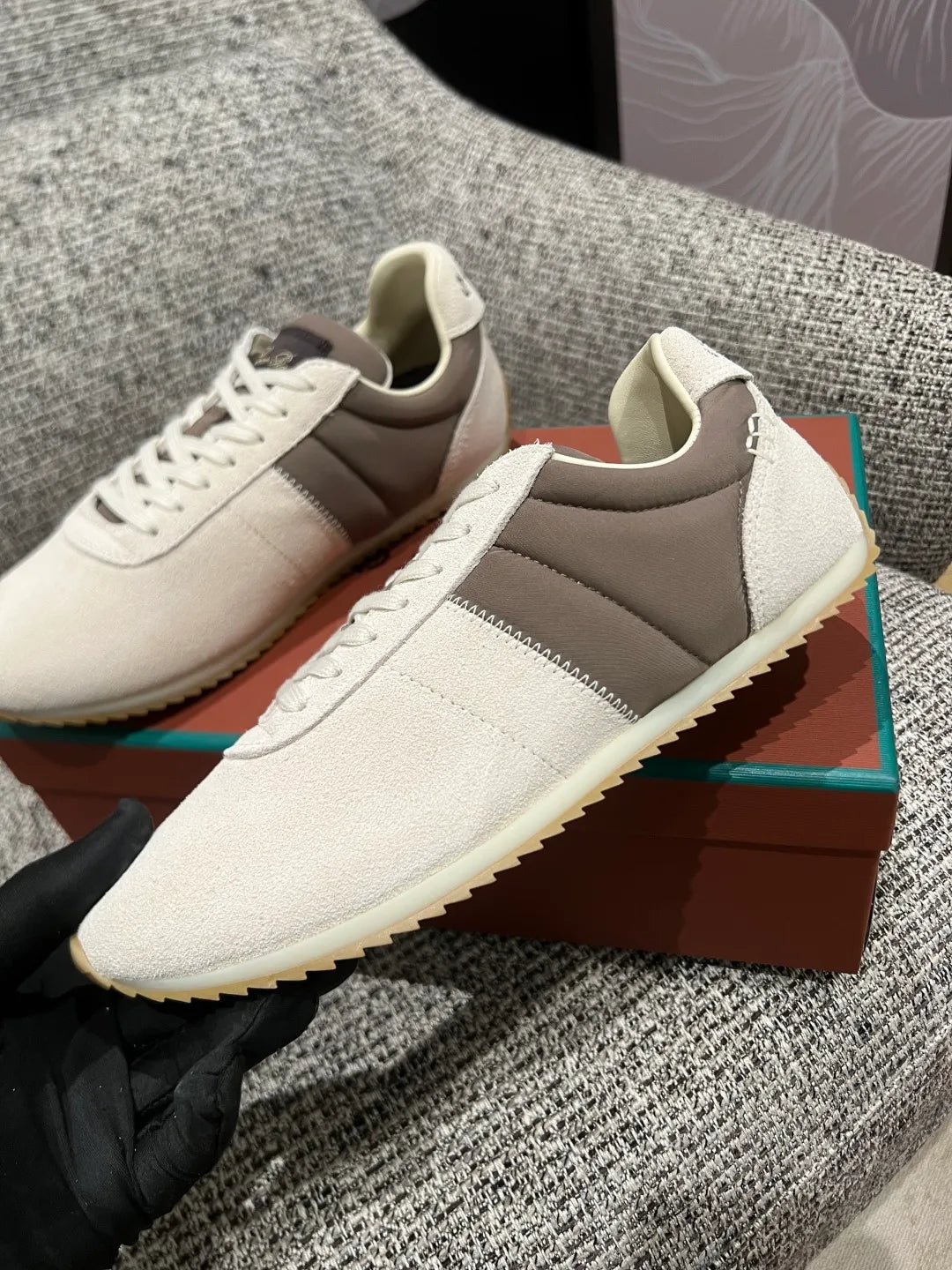Loro Piana 26SS Women's Fast Walk Suede and Nylon Sports Shoes