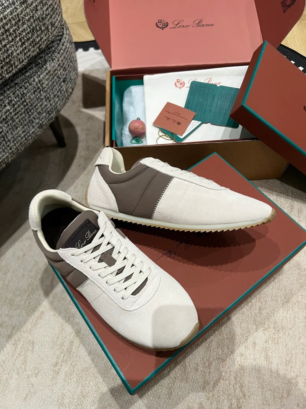 Loro Piana 26SS Women's Fast Walk Suede and Nylon Sports Shoes