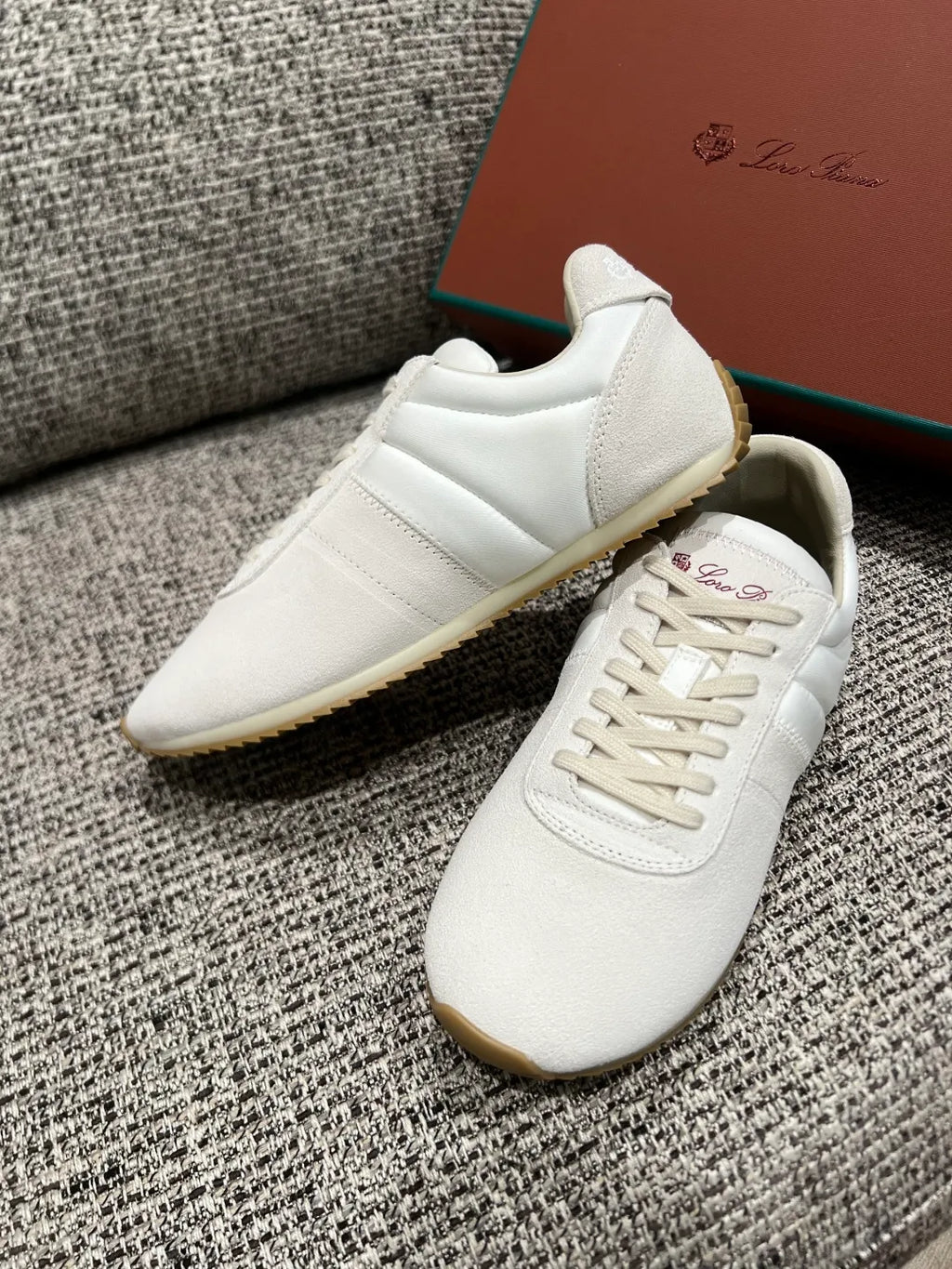 Loro Piana Women's Fast Walk Suede and Nylon Sneakers